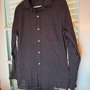 Chaps Men's Black and White Plaid Shirt